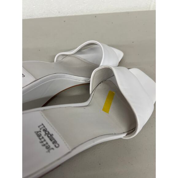Jeffrey Campbell sz8.5 white Appetit Wedge open toe slip on wedge heel - Picture 4 of 5